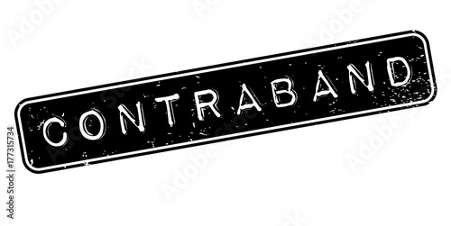 Contraband rubber stamp. Grunge design with dust scratches. Effects can be easily removed for a clean, crisp look. Color is easily changed.