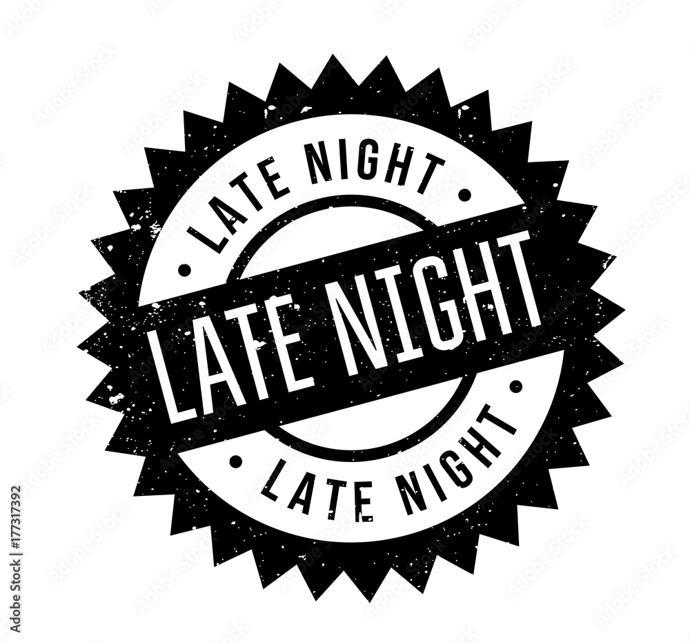 Late Night rubber stamp. Grunge design with dust scratches. Effects can be easily removed for a clean, crisp look. Color is easily changed. Late Night rubber stamp. Grunge design with dust scratches. Effects can be easily removed for a clean, crisp look. Color is easily changed.