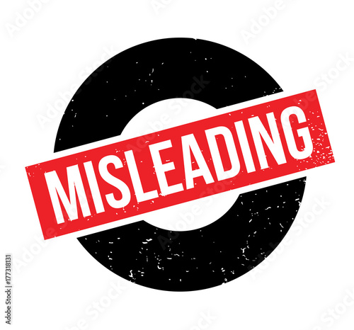 Misleading rubber stamp. Grunge design with dust scratches. Effects can be easily removed for a clean, crisp look. Color is easily changed.