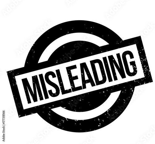 Misleading rubber stamp. Grunge design with dust scratches. Effects can be easily removed for a clean, crisp look. Color is easily changed.
