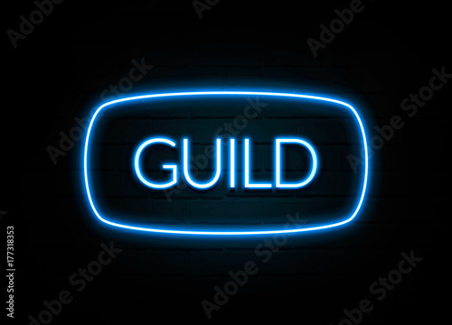 Photography Guild  - colorful Neon Sign on brickwall