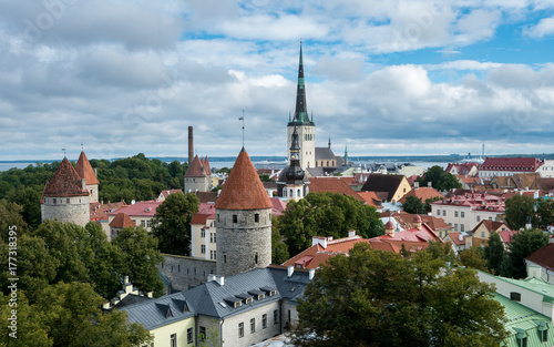 Panorama over old town of Tallinn in Estonia