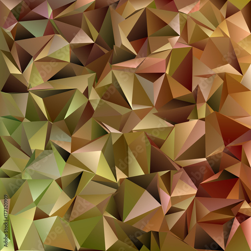 Geometrical abstract irregular triangle tile pattern background - mosaic vector design from triangles in brown tones