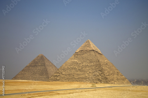 View of two of the pyramids at Giza