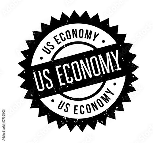 Us Economy rubber stamp. Grunge design with dust scratches. Effects can be easily removed for a clean, crisp look. Color is easily changed.