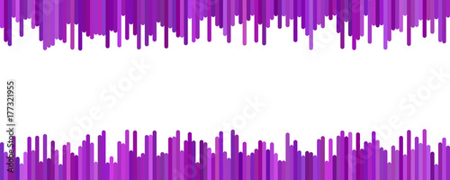 Modern banner background design - horizontal vector graphic from vertical stripes in purpel tones on white background