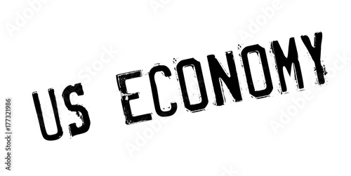Us Economy rubber stamp. Grunge design with dust scratches. Effects can be easily removed for a clean, crisp look. Color is easily changed.
