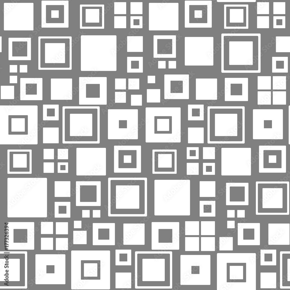 Seamless vector pattern. Squares. White and gray background Seamless vector pattern. Squares. White and gray background