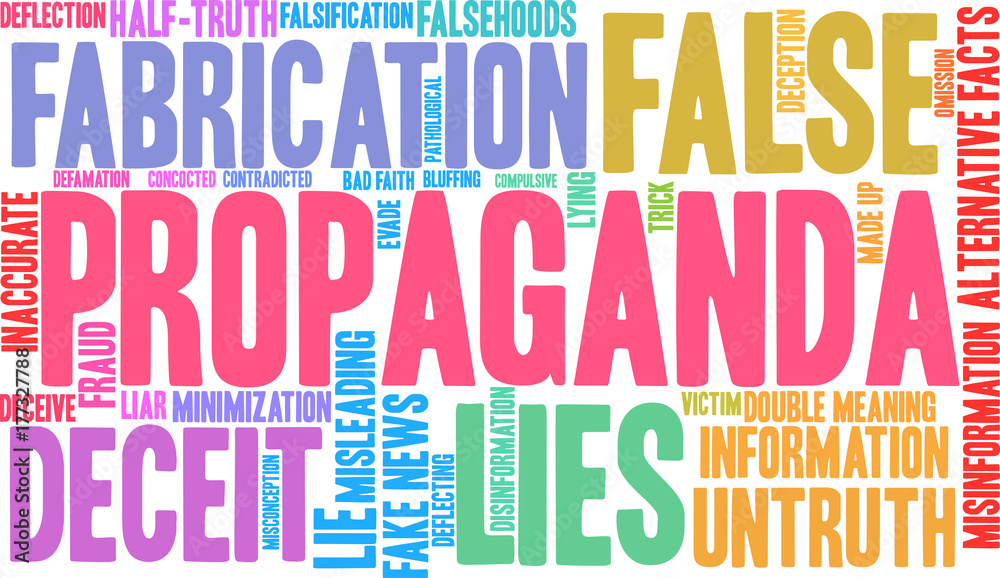 Propaganda Word Cloud on a white background. Propaganda Word Cloud on a white background.
