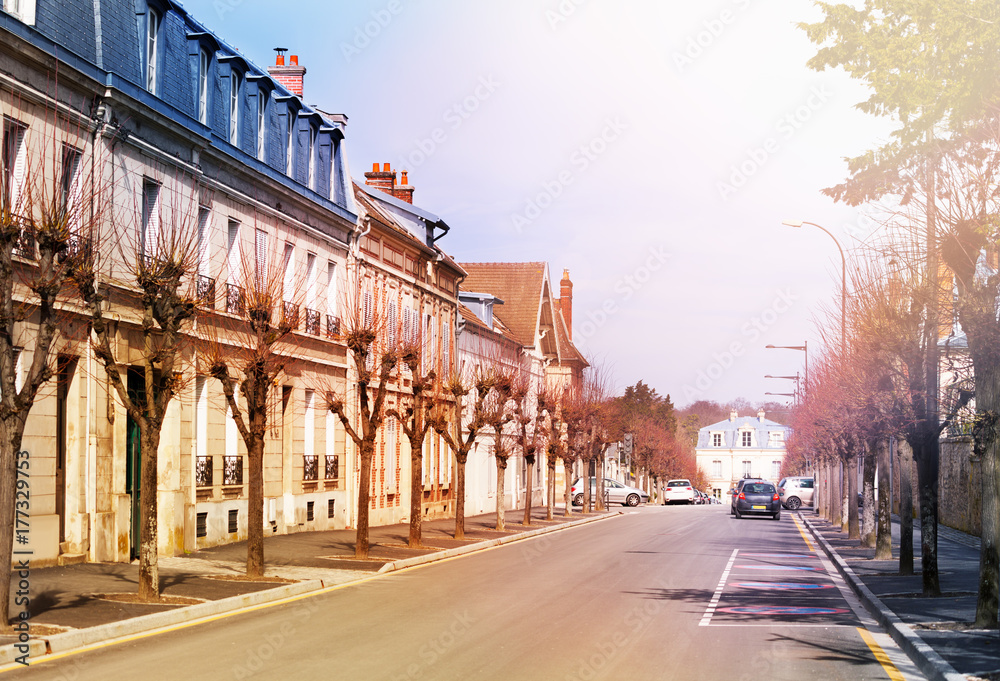 Chantilly cityscape at sunny day, Oise, France