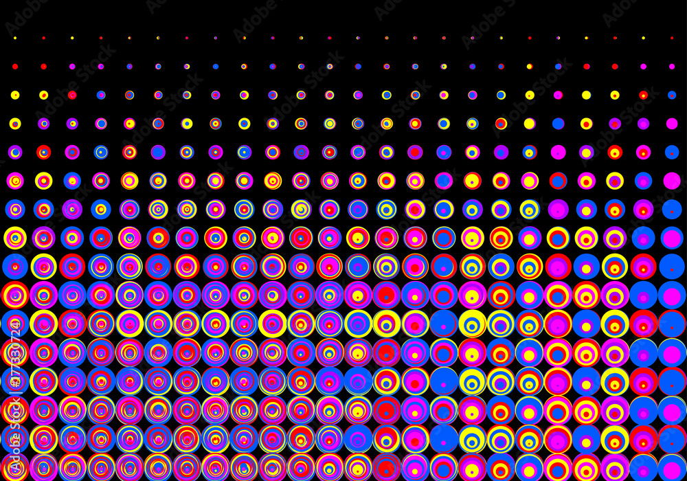 Gradient halftone dots background. Vector illustration. Pixel Texture for design. Color circles