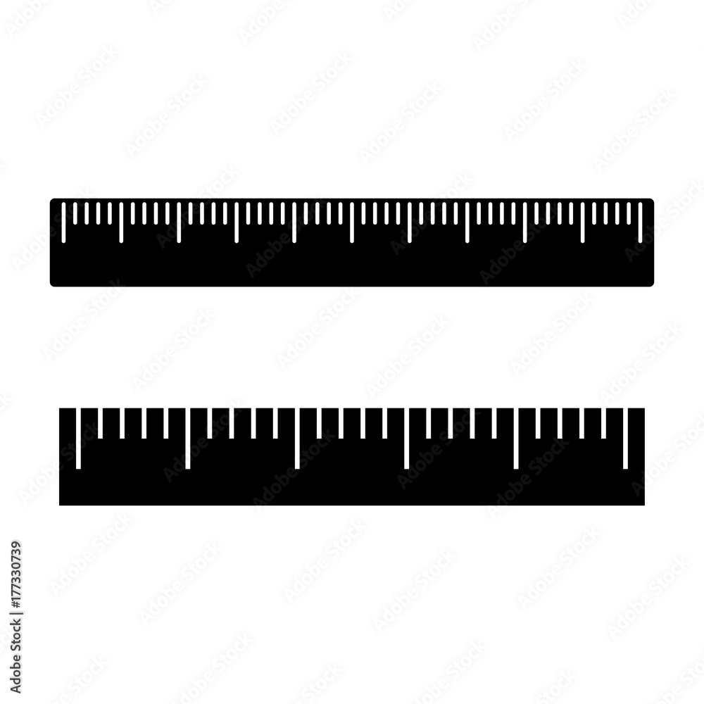 Black and white set of rulers. Vector illustration Black and white set of rulers. Vector illustration