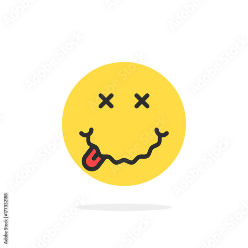 yellow drunk emoji face icon