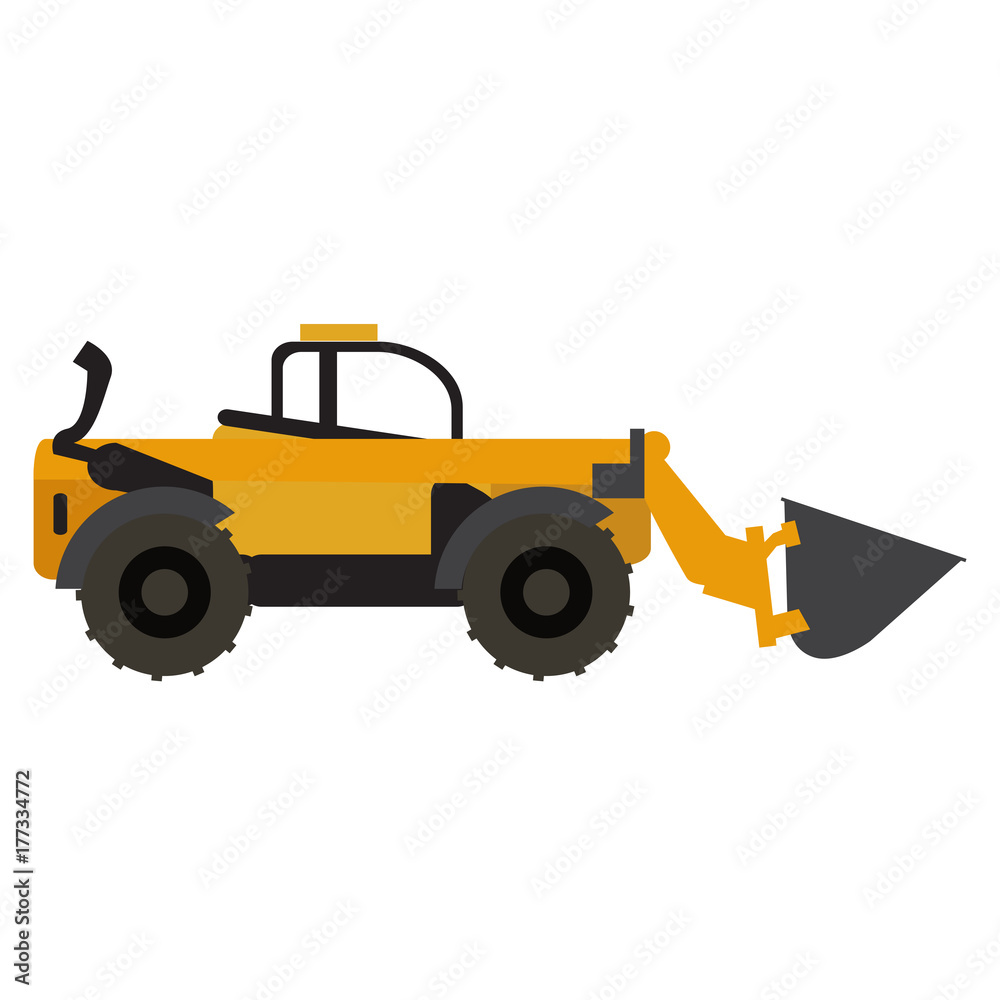 Wheel loader vehicle icon isolated on white background, Vector illustration Wheel loader vehicle icon isolated on white background, Vector illustration