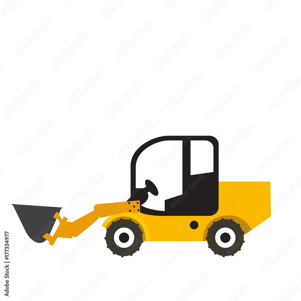 Wheel loader vehicle icon isolated on white background, Vector illustration Wheel loader vehicle icon isolated on white background, Vector illustration