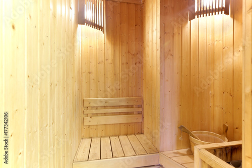 small sauna room in private house
