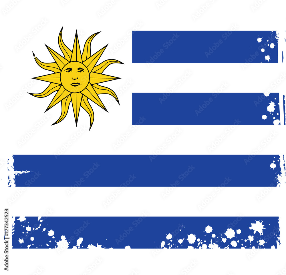 Fototapeta premium Abstract Uruguay Flag, Uruguayan Colors (Vector Art)