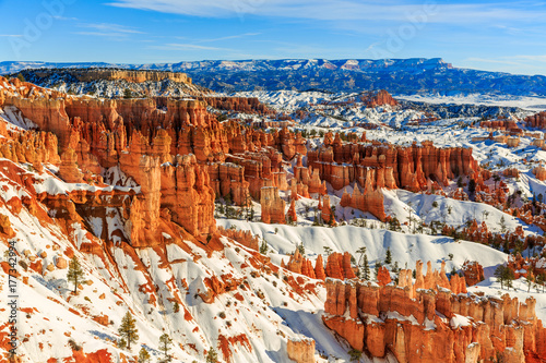 Late afternoon light shines on Bryce Canyon National Park, Utah