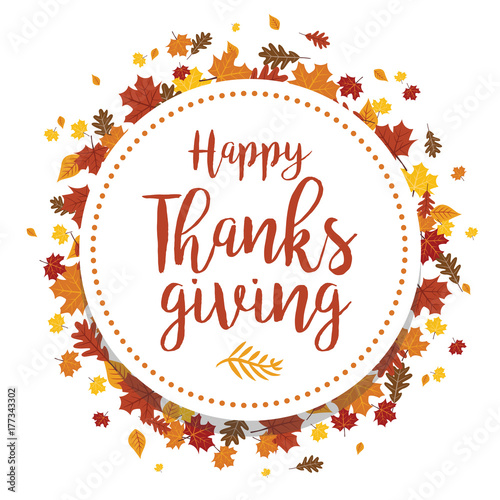 Happy Thanksgiving Leaves Vector Illustration 3