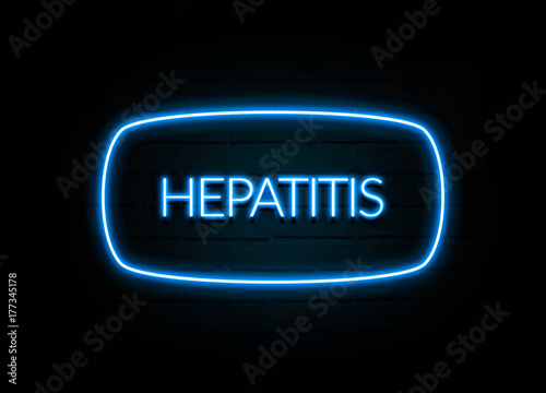 Hepatitis  - colorful Neon Sign on brickwall