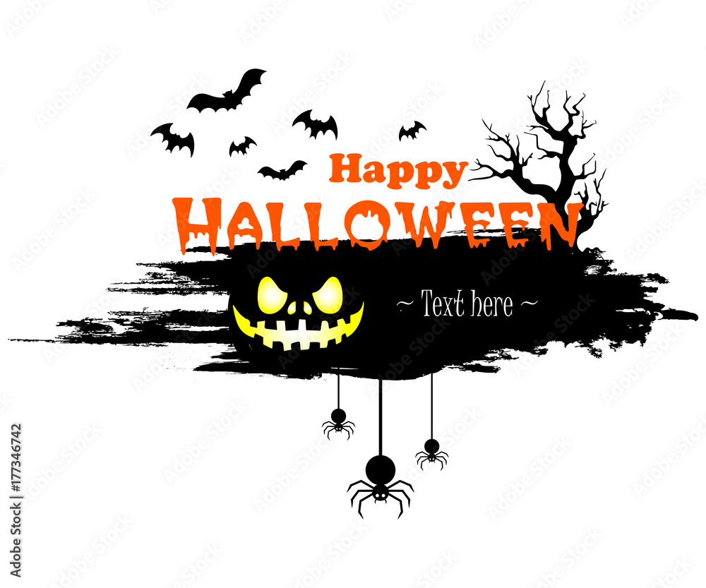 Banner happy halloween on isolated background Banner happy halloween on isolated background