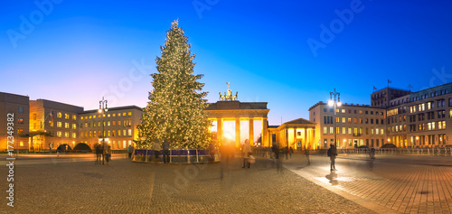 Photography Panoramic image of Brandenburger Gate in Berlin on Christmas