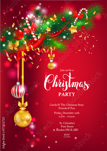 Red happy Christmas card