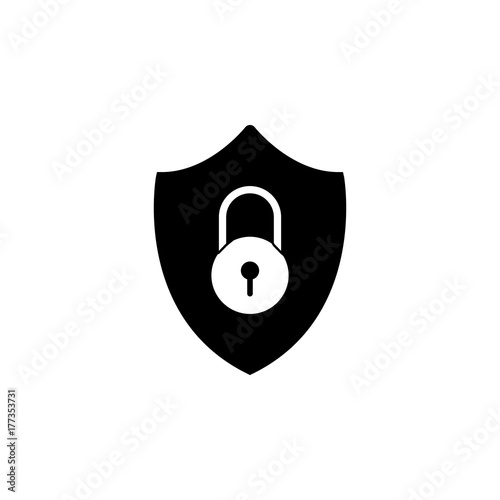 Shield security icon. Lock security icon. photo