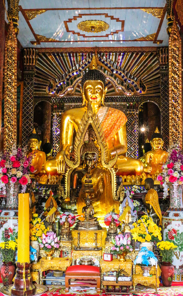 buddha statue gold temple art thailand religion