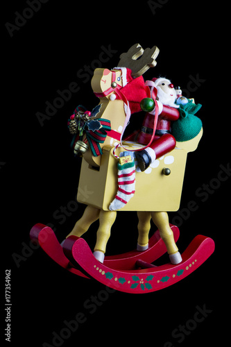 Christmas decoration: Isolated Rocking Santa on His Reindeer