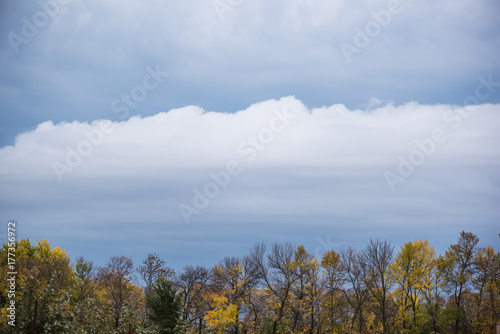 Rainy Clouds over Fall Leafs