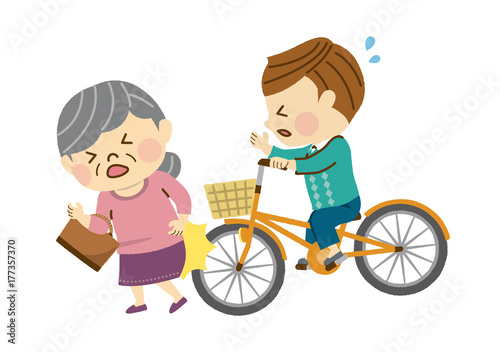 自転車事故　男性