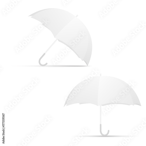 White umbrella blank template. Vector