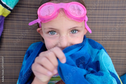6 year old drying after swimming