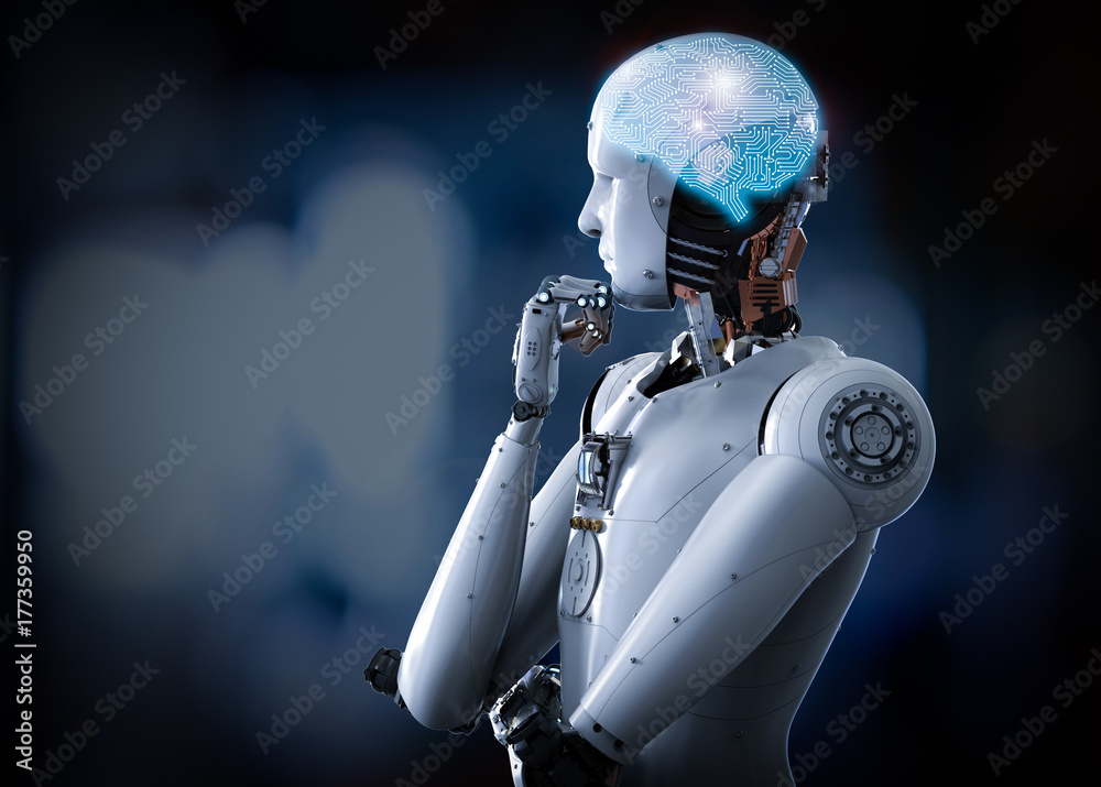 artificial intelligence brain - obrazy, fototapety, plakaty 