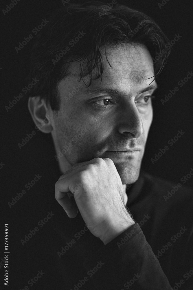 Portrait of an art professor in black and white Portrait of an art professor in black and white