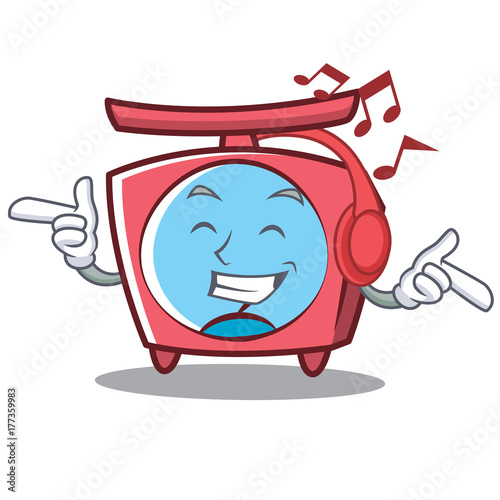Listening music scale character cartoon style