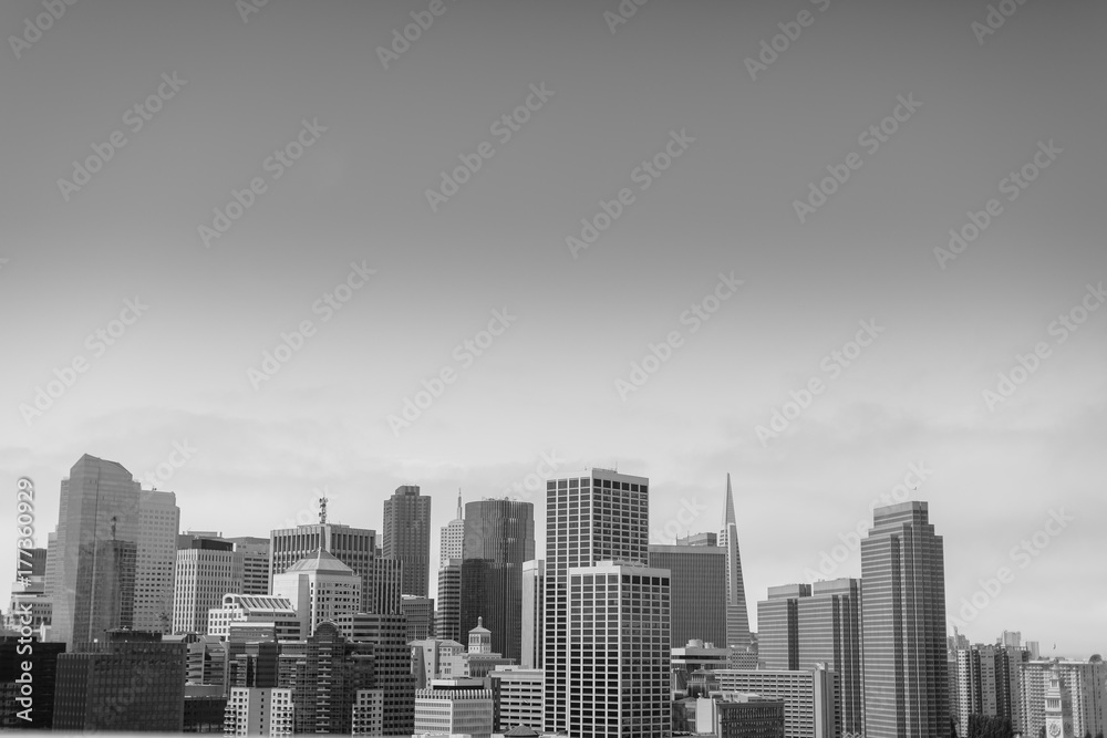 Black and white image of San Francisco. Black and white image of San Francisco.