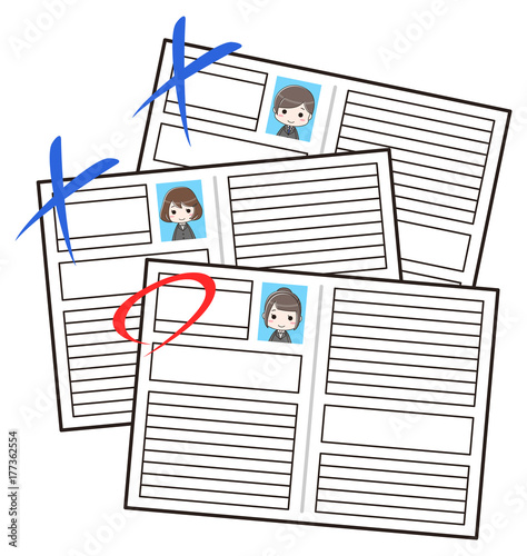 書類選考　見開き履歴書