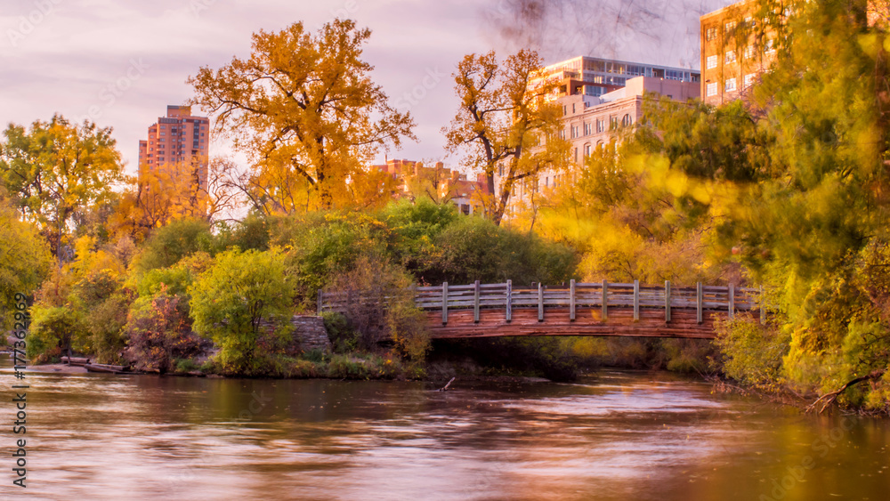 Beautiful autumn scene along Mississippi River Beautiful autumn scene along Mississippi River