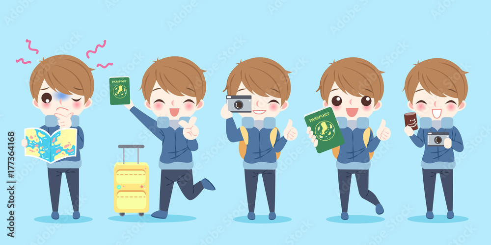 Fototapeta premium cute cartoon man