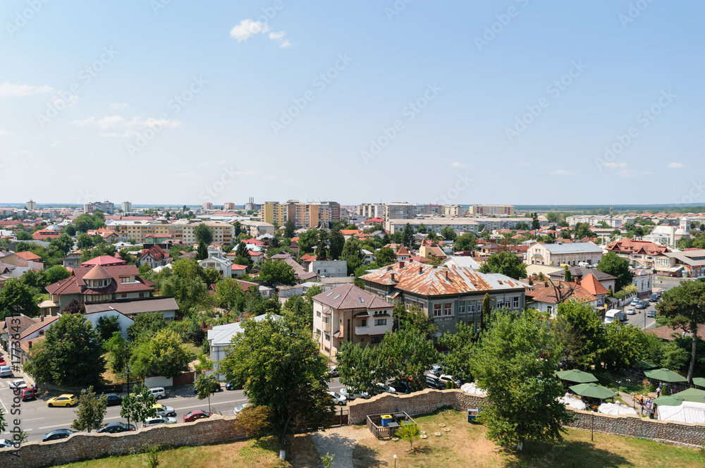 Aerial view of Targoviste city in Dambovita. It was the Romania's capital in the 15th and 16th century.