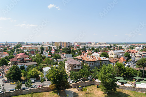 Aerial view of Targoviste city in Dambovita. It was the Romania's capital in the 15th and 16th century.