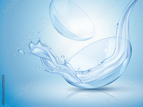 Contact lenses with water