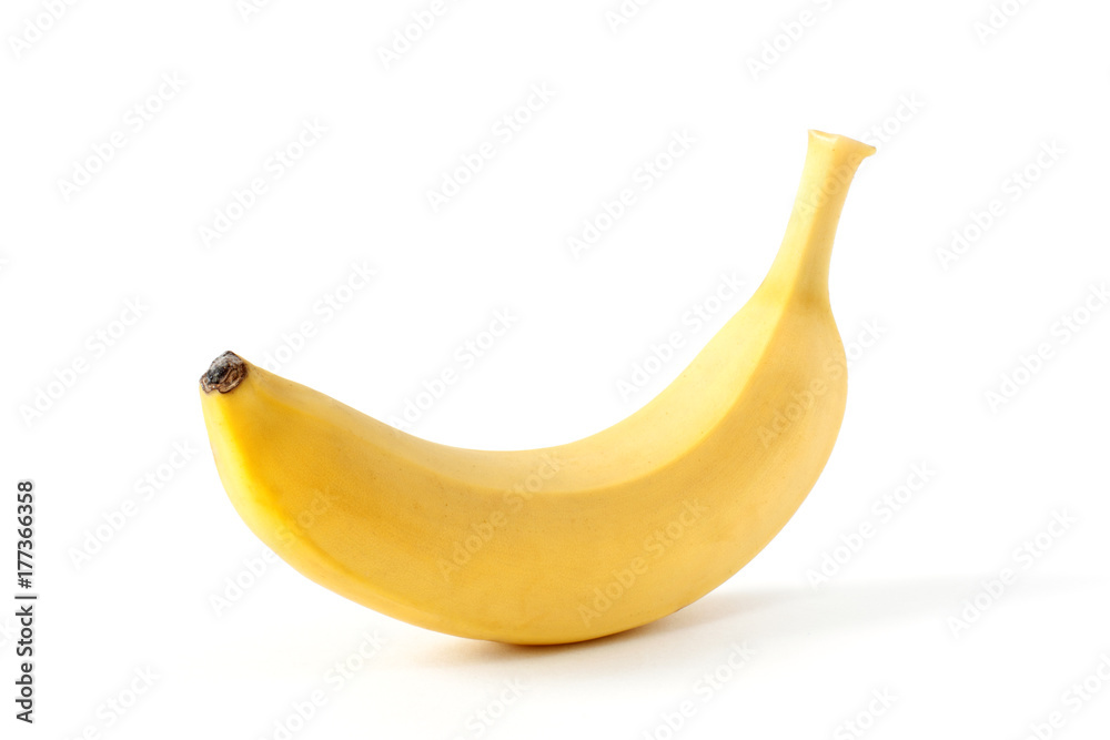 One Fresh Banana Isolated White Background