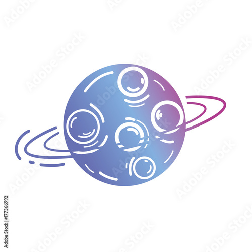 line uranus planet with his rings in the galaxy space