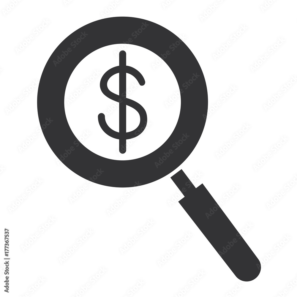 magnifying glass with money symbol magnifying glass with money symbol