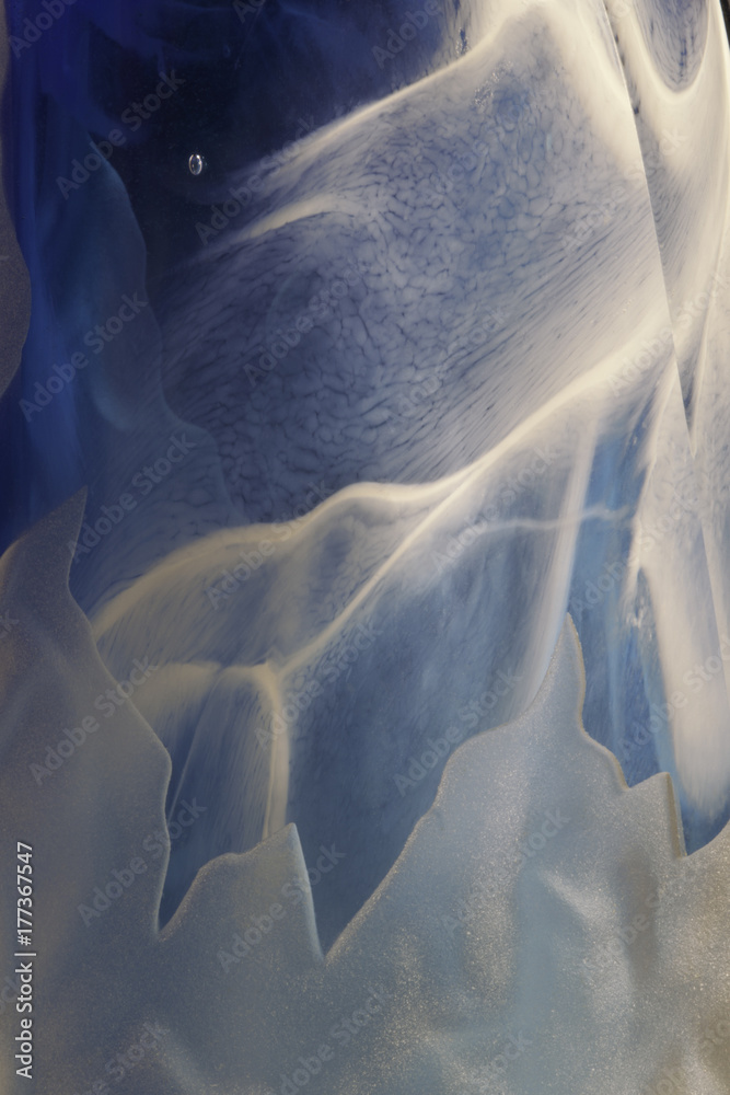 closeup macro blue textured flower vase internal patterns of glass flow  outer 3D texture Stock Photo | Adobe Stock