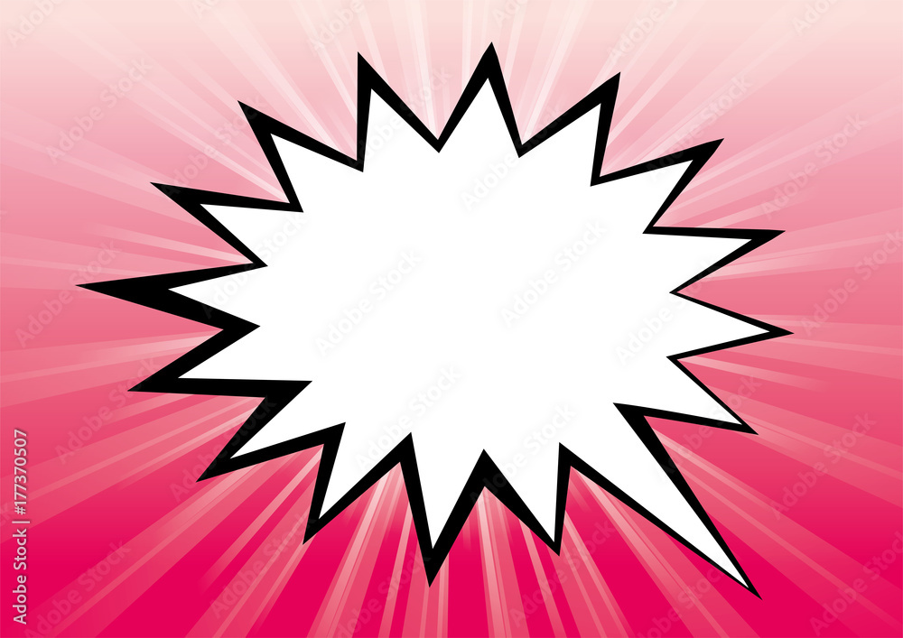 集中線と 吹き出しの背景 赤から黄色のグラデーション コミック ふきだし Speech Balloon Stock Vector Adobe Stock