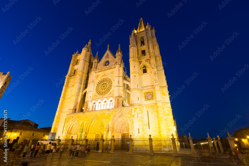 Wide anglw shot of Cathedral of Leon